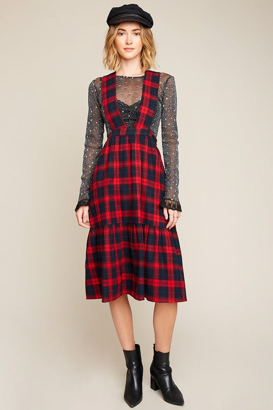 red plaid dress