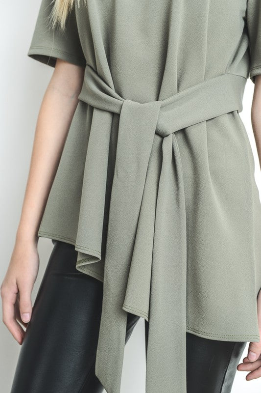 sage green short sleeve top